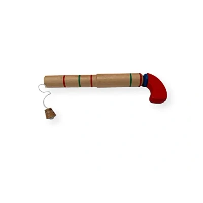 Image de Pistolet pop en bois avec bouchon liège Un Jouet classique qui apporte joie et nostalgie Jeu de simulation Déguisement Jouets rétro