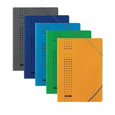 Image de Elba 400010115 Lot de 5 chemises à coins élastiques en carton recyclé 450 g/m² Couleurs assorties Format A4 Capacité 150 pages
