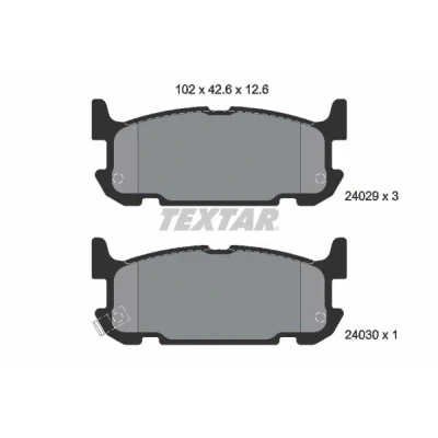 Image de TEXTAR 2402901 Jeu de plaquettes frein avec indicateur d&#039;usure MAZDA: MX 5 2