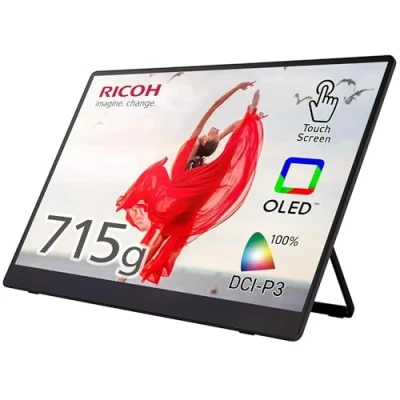 Image de Moniteur Portable RICOH 150BW, écran OLED 15,6 Pouces sans Fil, Double Wireless, Ultra léger, rafraîchissement 60 Hz, Haut parleurs intégrés x2