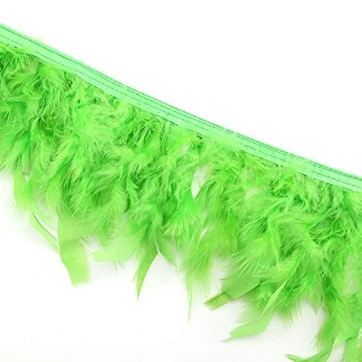 Image de Sowder Lot de 1,8 m plumes dinde pour robe mariée, couture, loisirs créatifs, décoration costumes (vert citron)