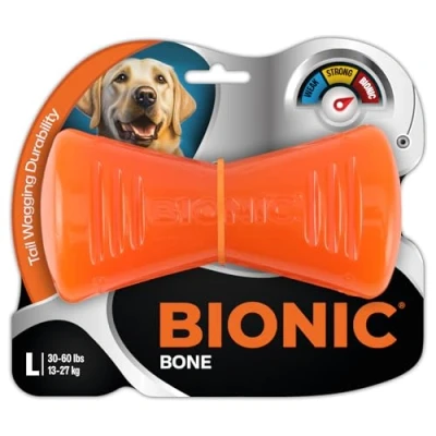 Image de BIONIC Jouet à mâcher pour Chien en Forme d&#039;os interactif Qui résiste aux mâcheurs Les Plus Difficiles, Chiens Entre 13 et 27 kg