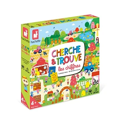 Image de JANOD Cherche et Trouve Société Enfant Collaboratif ou Compétitif Apprendre Les Chiffres Jeu Pédagogique Dès 4 Ans, J02478, Multicolore, Taille Unique