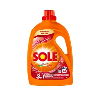 Image de Sole lessive Machine à laver protège couleur 41 lavages, formule désinfectante, liquide la couleur, élimine les taches basse température