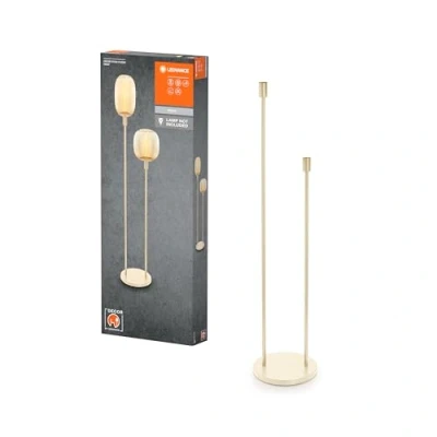 Image de LEDVANCE Lampadaire décoratif avec 2x douilles E27, deux supports (hauteur 78cm et 110cm), beige, câble d&#039;alimentation de 1,8m, ampoule LED OSRAM 1906 parfaitement adaptée vendue séparément