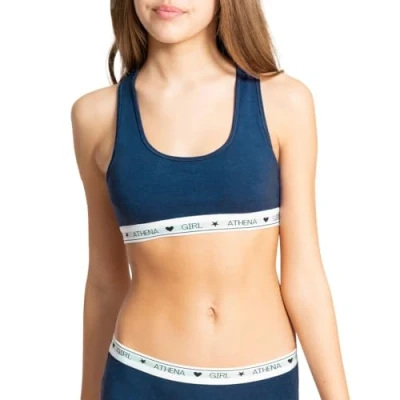 Image de Girl Athena Douceur Coton Q938 Soutien Gorge, Bleu Titane, 10 Ans Fille