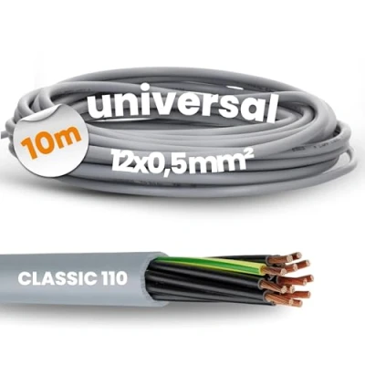 Image de Lapp 1119012 Ölflex Classic 110 Câble de commande en PVC 12 x 0,5 mm² I fils gainé G0,5 avec conducteur protection vert jaune 10 m