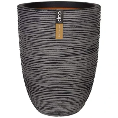 Image de Capi Europe Vase élégant Bas Rib NL 34x46 Anthracite Ouverture Ø27 Pot de Fleurs pour Une Utilisation à l&#039;intérieur et l&#039;extérieur Garantie Vie KOFZ782