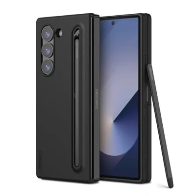 Image de Nillkin Étui fin pour Samsung Galaxy Z Fold 6 avec S Pen, Flex Pure 6, stylet compact intégré, support et fente de rangement stylo noir
