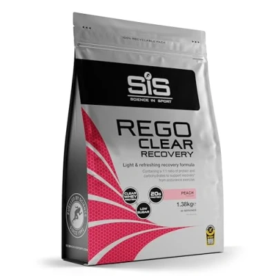 Image de Science in Sport Rego Clear Isolate poudre 1,38kg Pêche Boisson de récupération avec glucides, protéines et vitamines, Pour un entraînement efficace