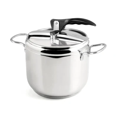 Image de INOXPRAN Autocuiseur, Acier Inoxydable, capacité de 7 litres, Préparation Cuisine, Triple Fond pour Tous, plaques Cuisson y comprit l’Induction, Cuisine Rapide et économies d&#039;énergie.