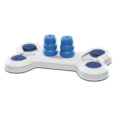 Image de TRIXIE Dog Activity Flip Bone Jeu de stratégie pour Chien Blanc/Bleu 32 x 18 cm 0,45 kg