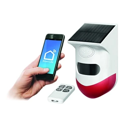 Image de VIRONE AS 7 Alarme Maison sans Fil Connectée avec Sirène Intégrée et Batterie Solaire Télécommandée Via WiFi TUYA Télécommande Incluse