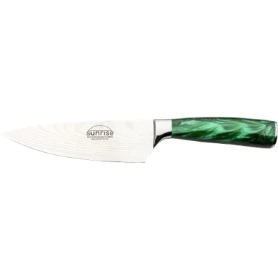 Image de Rockingham Forge Sunrise Collection 15cm Couteau de Chef en Acier Inoxydable X40Cr13 et Poignée Résine, Vert