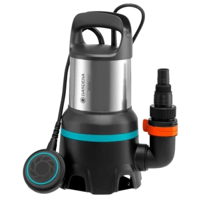Image de Ppe évac sub eau us 16000 Gardena : ac débit 16 000 l/h, foncti. autocommut flottant fonction. continu, sys rac rapide, 450 W (9042 20)