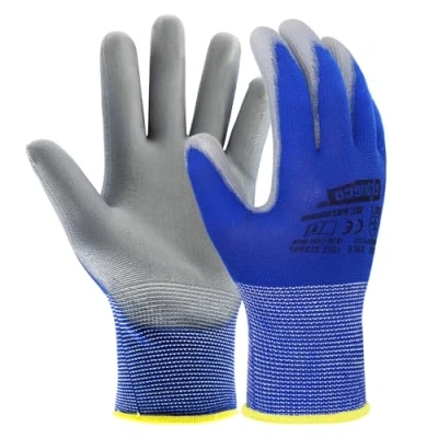 Image de EXBRIECO, 12, 6 ou 3 Paires, Gants de Protection, Travail, EPI, Nylon et Polyuréthane, Respirant, Anti déchirure, Durable, Léger, Résistant à L&#039;abrasion, pour le Jardinage, les Réparations.