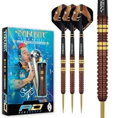 Image de RED DRAGON Peter Snakebite Wright Copper Fusion 23 grammes Premium Tungstène Darts Set avec Vols et tiges