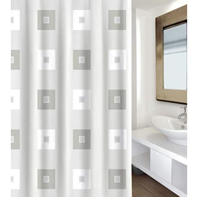 Image de Rideau de douche MSV Blocks Gris Polyester 180x200cm