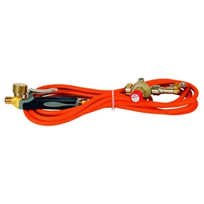 Image de Express 6066 Accessoire Lampe à souder Fer de Couvreur Chalumeau d&#039;étanchéité Pièces Rechange Set composé d&#039;un Manche gâchette bimatière + 4,75m Tuyau détendeur 3