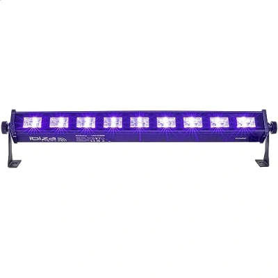 Image de Ibiza LED UVBAR Barre à effet UV avec 9 LEDs de 3 W chacune, lumière noire Noir