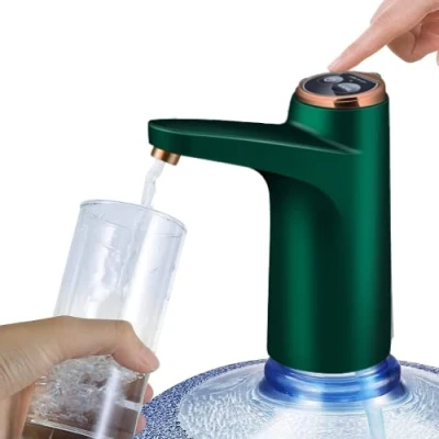 Image de Distributeur d&#039;eau NK Indicateur LED, batterie USB rechargeable de 1500 mAh, matériau en silicone, compatible 4,5L 5L 7,5L 10L 11,3L 15L 18,9L avec les adaptateurs 3,8 et 4,8cm (Vert)