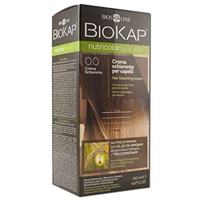 Image de BIOKAP Crème éclaircissante naturelle pour cheveux 0,0 Blondissement Éclaircissement doux des jusqu&#039;à 2 nuances Nourrit et répare Huile d&#039;argan bio Complexe TricoREPAIR min. 80 %