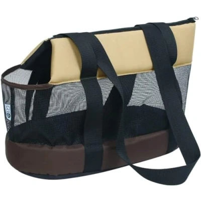 Image de Sac a Dos Chien Transporteur for Animaux de Compagnie d&#039;été Respirant Compagnie, à bandoulière Chat, Sacs Transport Petits Chiens (Coffee, L)
