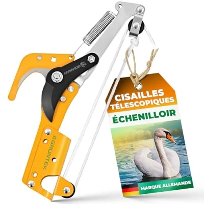 Image de GRÜNTEK Échenilloir Cisaille Télescopique Coupe branches compatible avec perche et scie d’élagage B096Y4VBF2
