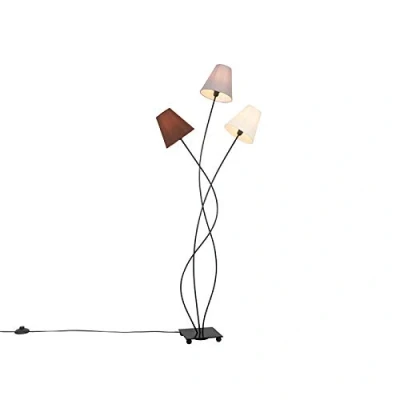 Image de Qazqa melis Lampadaire avec Abat Jour 3 lumière H 1300 mm Blanc Moderne éclairage intérieur Salon I Chambre