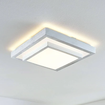 Image de LED Plafonnier Emelie (Moderne) en Gris Métal e. a. pour Salon &amp; Salle à manger (1 lampe,à), Eclairage LED, Lampe Luminaire Plafonnier, Plafond, Eclerage Interieur
