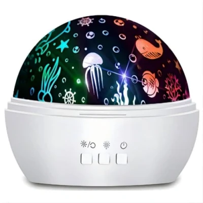 Image de Moredig Veilleuse Bebe, Enfant,Veilleuse Etoile Projection Rotation Lampe Projecteur Led Enfant et 8 Couleurs Bébé pour Cadeau Enfant, Fille Blanc