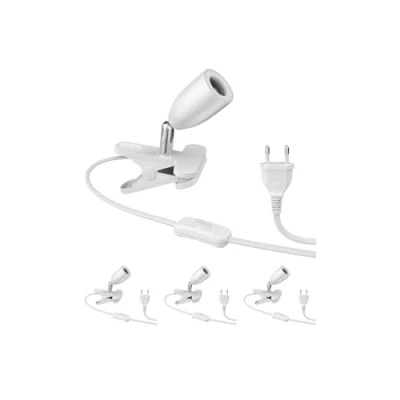 Image de ledscom.de 4 pièces lampe à pince LIK, blanc mat, 1x E27 max. 60W