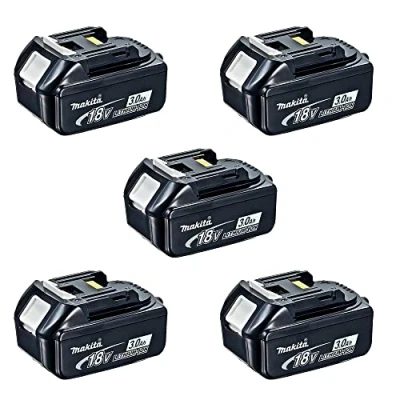 Image de Pack de 5 Batteries 18V Li Ion LXT 3.0 Ah avec indicateur charge BL1830B MAKITA