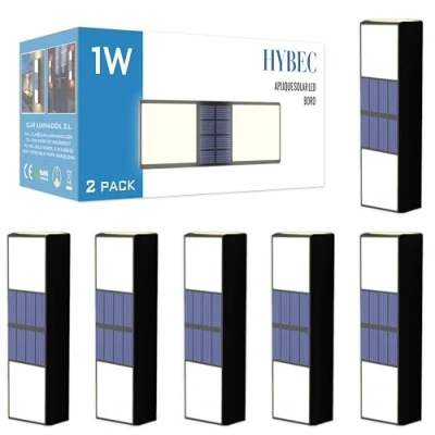 Image de HYBEC Lampe Solaire Avec Détecteur De Mouvement, Exterieur Detecteur Lumiere Eclairage (Pack 6)