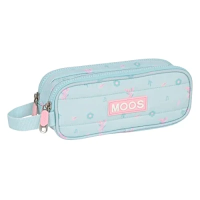 Image de Trousse rectangulaire CMP Moos Flowers 2 compartiments Fermeture zippée Blanc