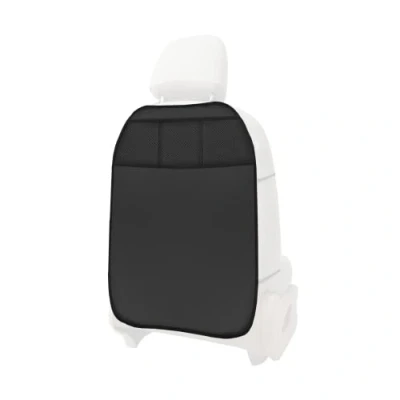 Image de Protection en cuir synthétique pour siège arrière, noir, avec 3 poches de rangement L &amp; P A081S1