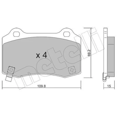 Image de METELLI 22 0251 6 Jeu de plaquettes frein avec indicateur d&#039;usure JEEP: GRAND CHEROKEE 4, 3, CHRYSLER: 300C Berline, Touring