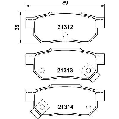 Image de HELLA 8DB 355 005 731 Jeu de plaquettes frein avec indicateur d&#039;usure HONDA: CIVIC 6 Hatchback, Integra II Coupe, Fastback