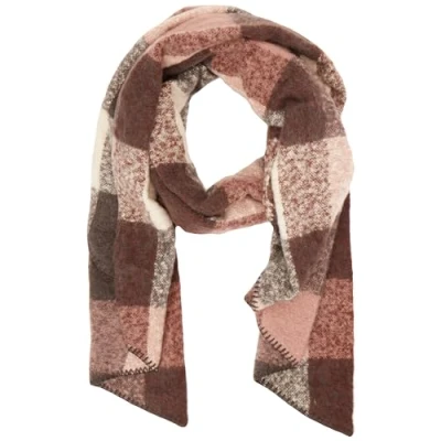 Image de PIECES Pcpyron Checked Long Scarf Noos BC Écharpe, Fondant au Chocolat, Taille Unique Femmes