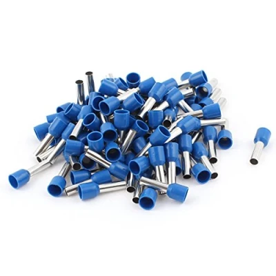 Image de sourcingmap 100pcs 6mm2 Embout de Câble Câblage Cosse à Sertir électrique Fil Sertissage Borne Connecteur Terminal Isolé Bootlace Ferrule Bleu