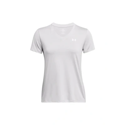 Image de Under Armour Tech SSV Solid, T Shirt de sport confortable pour femme, manches courtes avec col en V