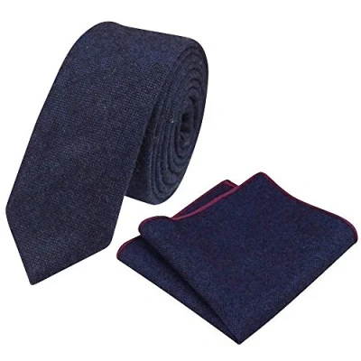 Image de DB Dickie Bow Ensemble cravate et carré de poche en laine pour homme, bleu marine, taille unique