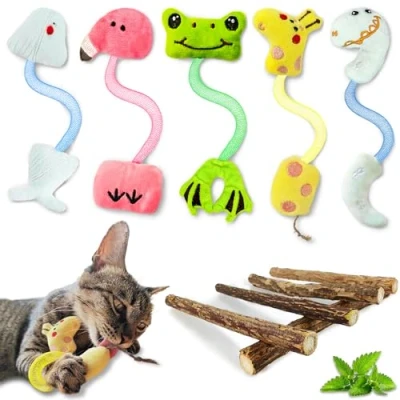 Image de winbarry Jouet en Peluche Catnip, Herbe à Chat, Cataire pour Chat Interieur Protection Soins Dentaires, Favorise l&#039;exercice du Chato