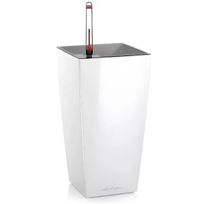 Image de Lechuza Pot de Fleurs d&#039;Interieur MiniCubi Réserve d&#039;Eau Intégrée Coloris Blanc 9 x 18 cm