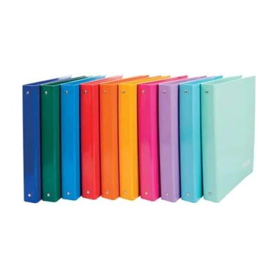 Image de Classeur à anneaux 5 pièces avec couverture en carton brillant, couleurs assorties, porte documents pour bureau et école