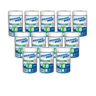 Image de DSTOCK60 Lot de 12 bobines essuie tout multi usage maxi compact 1 Rouleau=4 rouleaux Bobine main gaufre devidage central 3 plis pure ouate Qualité premium Agréés contact alimentaire