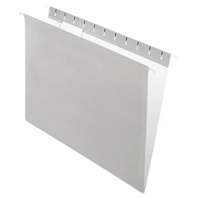 Image de Hanging File Folders, 1/5 Tab, Letter, Gray, 25/Box