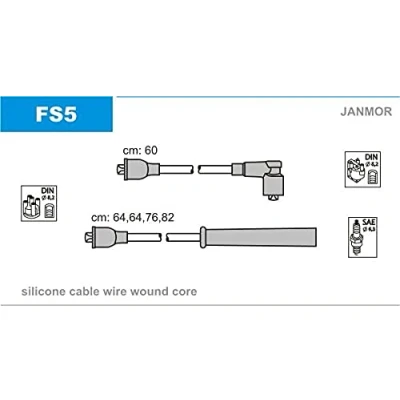 Image de JANMOR FS5 Jeu De Fils d&#039;Allumage FORD: Sierra Mk1 3/5 portes, FIESTA 2, Mk2 portes