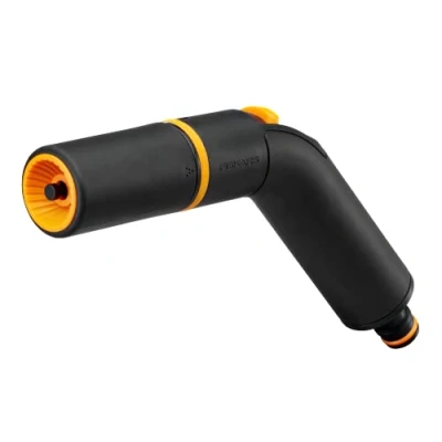 Image de Fiskars Pistolet Pulvérisateur à Douchettes multiples, 2 Fonctions, avec Schéma de Jet et Rinçage, Débit réglable en continu, Taille universelle, Noir/Orange, 1052182