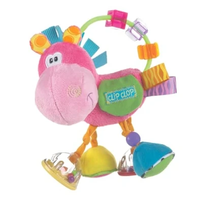 Image de Playgro Hochet Multi activités Âne, À partir de 3 Mois, Sans BPA, Toy Box Pferd Clip Clop, Rose/Multicolore, 40143